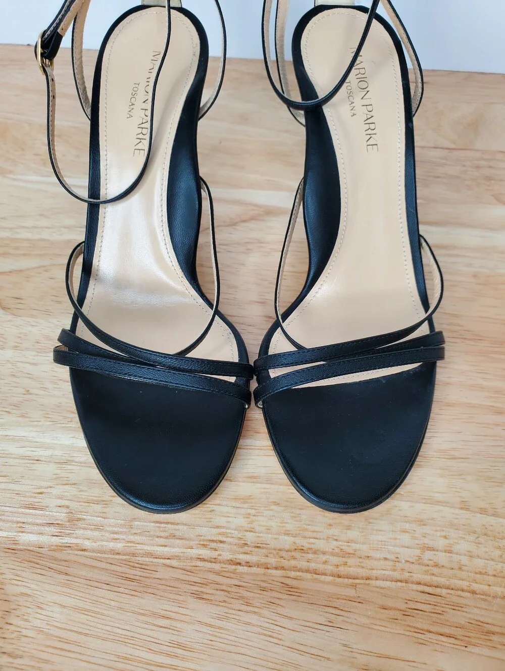 Marion Parke Lillian Strappy Sandals Womens Size 39.5 US 9.5 Black